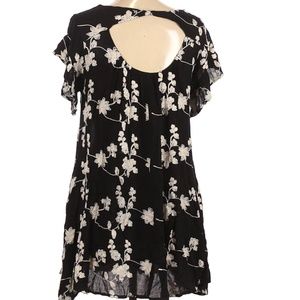 Floral black casual dress